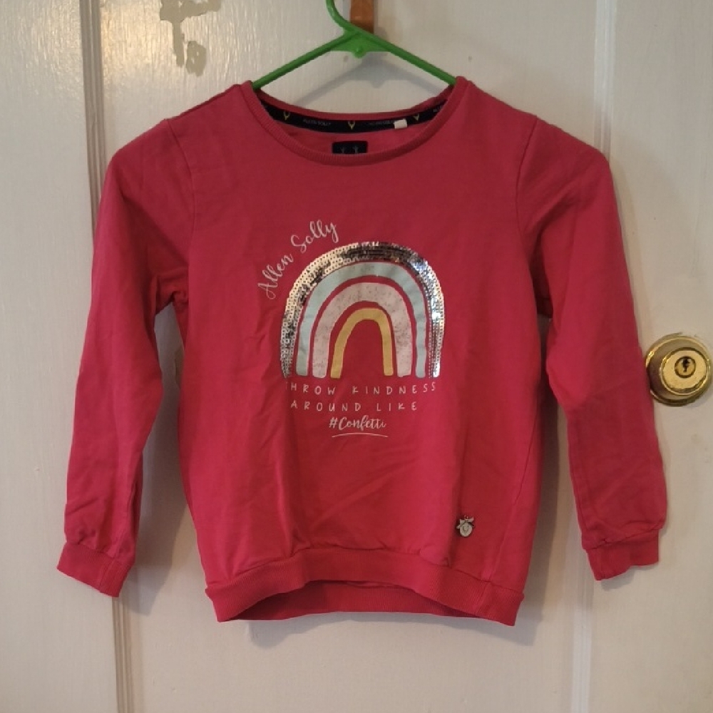 Allen Solly | Kids Pink Sweatshirt with Silver Rainbow